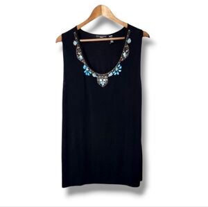 Turquoise Beaded Southwest Sleeveless Knit Top by Apostrophe' | 20 / 22